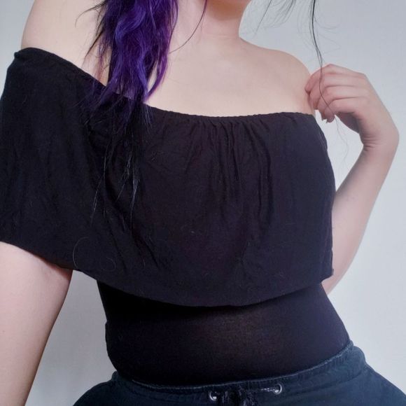Fashion Nova Off-Shoulder Flare Bodysuit - Picture 9 of 13